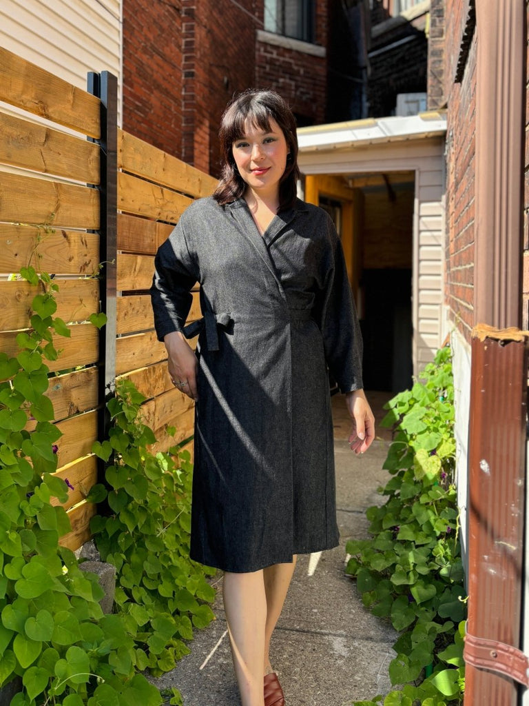 Dagg & Stacey Keating Wrap Dress (Black Denim) - Victoire BoutiqueDagg & StaceyDresses Ottawa Boutique Shopping Clothing