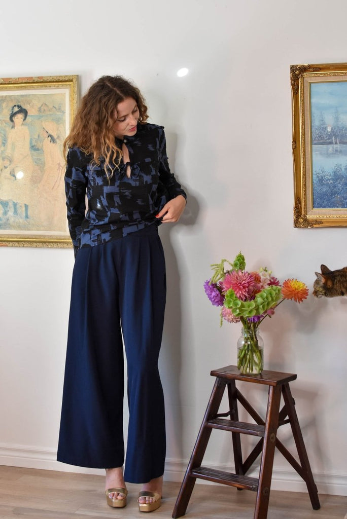 Dagg & Stacey Phoebe Top (Black/Indigo Dream Weave) - Victoire BoutiqueDagg & StaceyShirts & Tops Ottawa Boutique Shopping Clothing