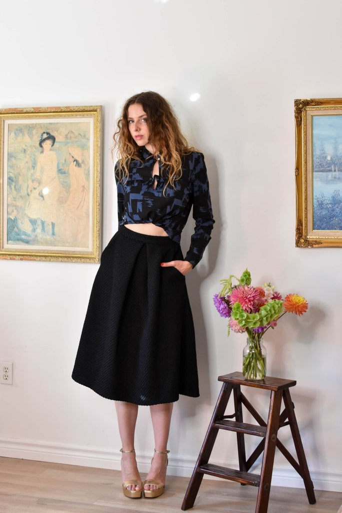 Dagg & Stacey Phoebe Top (Black/Indigo Dream Weave) - Victoire BoutiqueDagg & StaceyShirts & Tops Ottawa Boutique Shopping Clothing