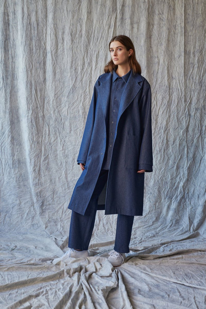 Devlyn van Loon Overcoat (Organic Denim) - Victoire BoutiqueDevlyn Van LoonOuterwear Ottawa Boutique Shopping Clothing