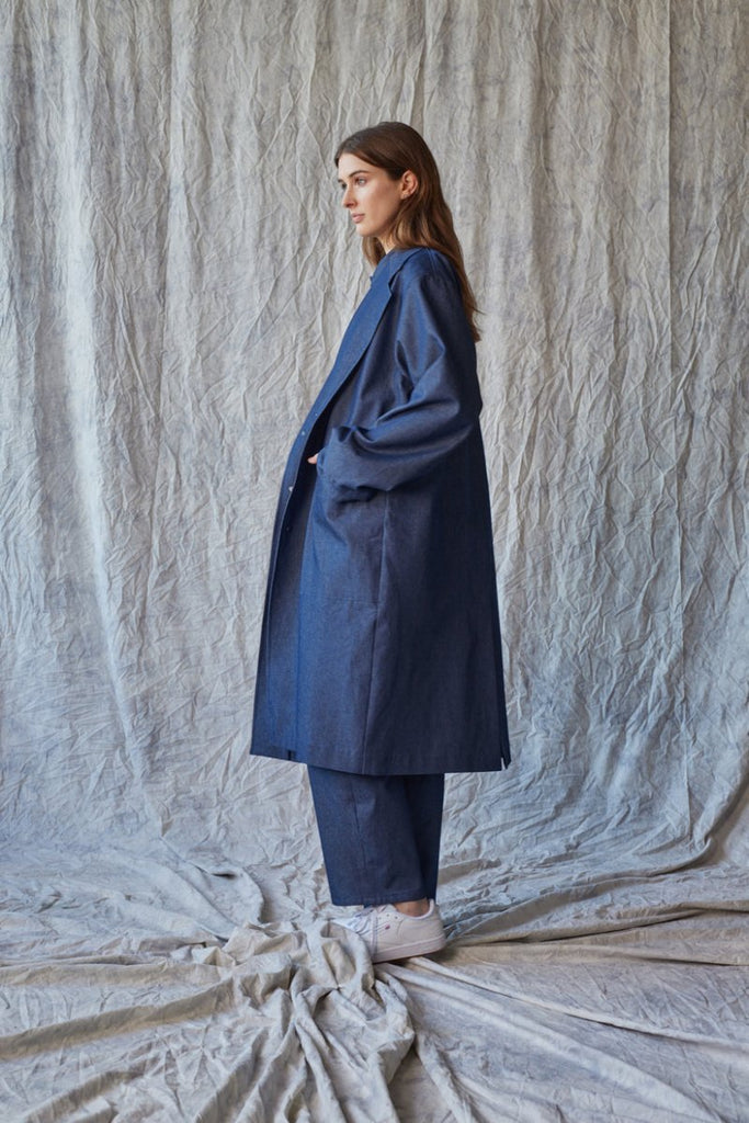 Devlyn van Loon Overcoat (Organic Denim) - Victoire BoutiqueDevlyn Van LoonOuterwear Ottawa Boutique Shopping Clothing