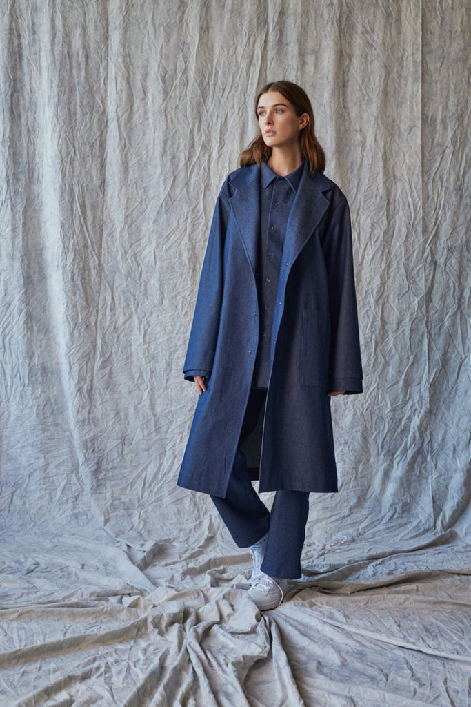 Devlyn van Loon Overcoat (Organic Denim) - Victoire BoutiqueDevlyn Van LoonOuterwear Ottawa Boutique Shopping Clothing