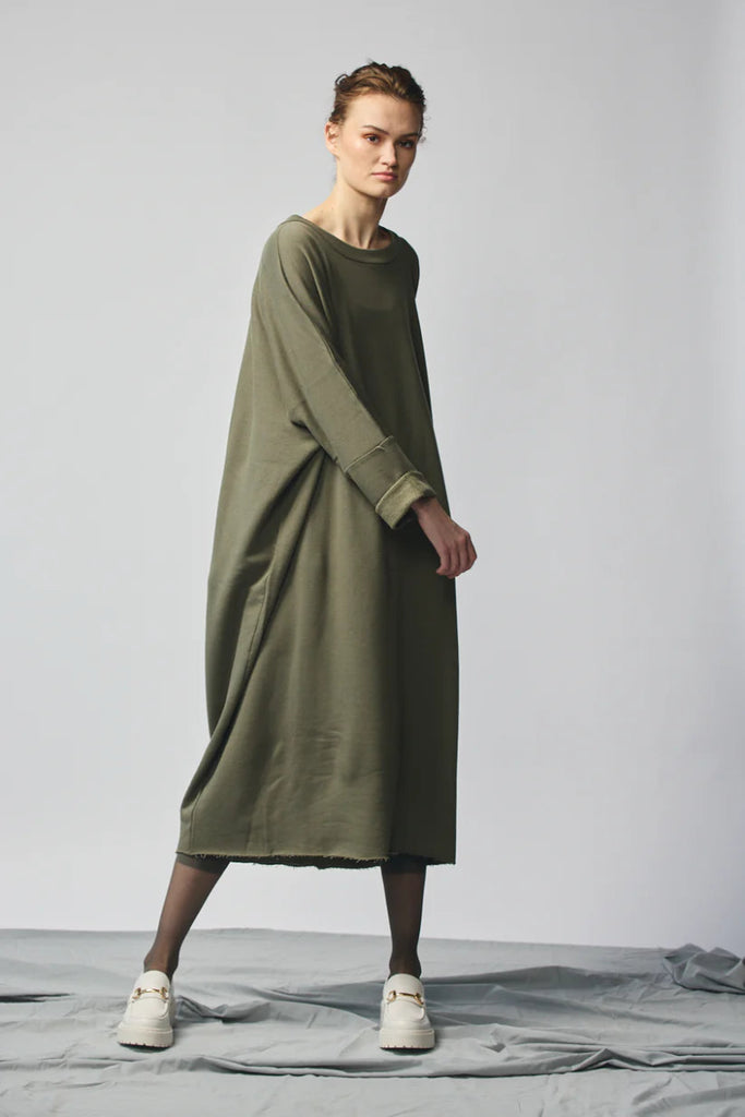 Devlyn van Loon Pullover Sweatshirt Dress (Olive) - Victoire BoutiqueDevlyn Van LoonDresses Ottawa Boutique Shopping Clothing