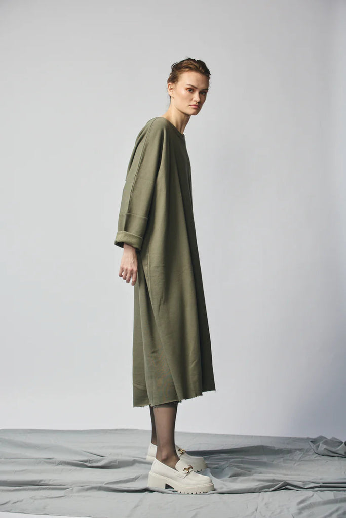 Devlyn van Loon Pullover Sweatshirt Dress (Olive) - Victoire BoutiqueDevlyn Van LoonDresses Ottawa Boutique Shopping Clothing