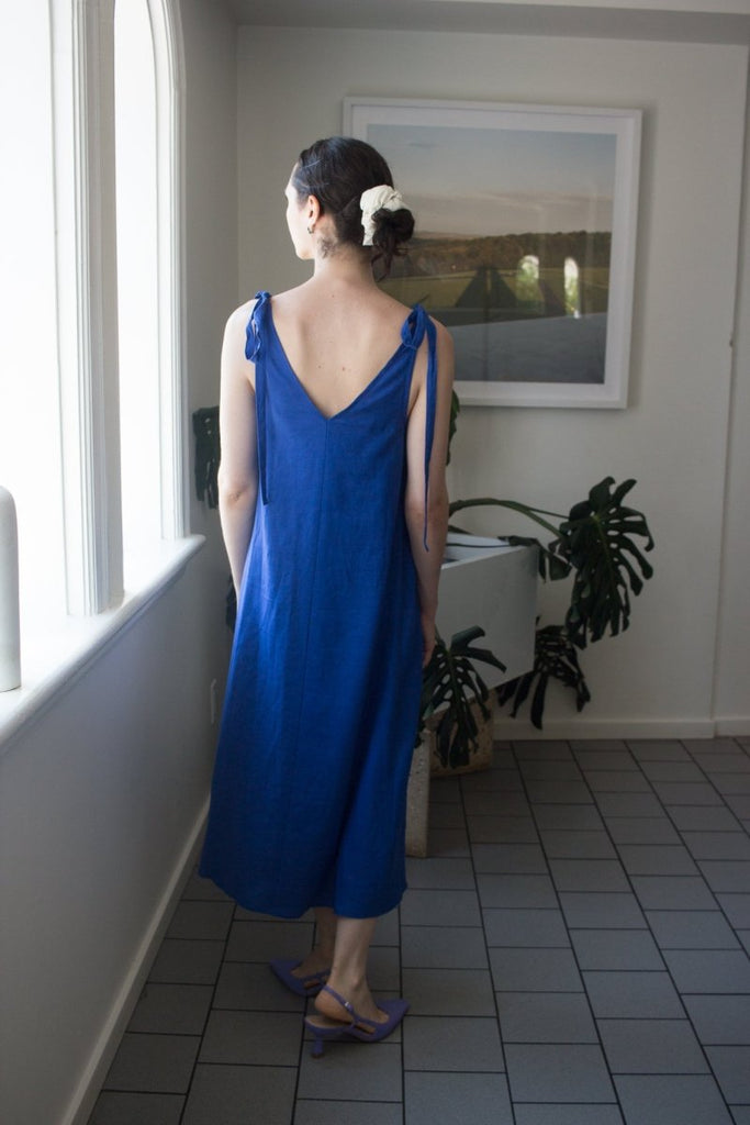 Devlyn van Loon Tie Shoulder Dress (Lapis) - Victoire BoutiqueDevlyn Van LoonDresses Ottawa Boutique Shopping Clothing