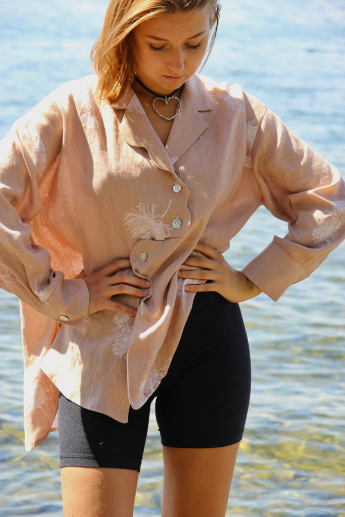 DorsaLi Dandelion Shirt (Mink) - Victoire BoutiqueDorsaLiShirts & Tops Ottawa Boutique Shopping Clothing