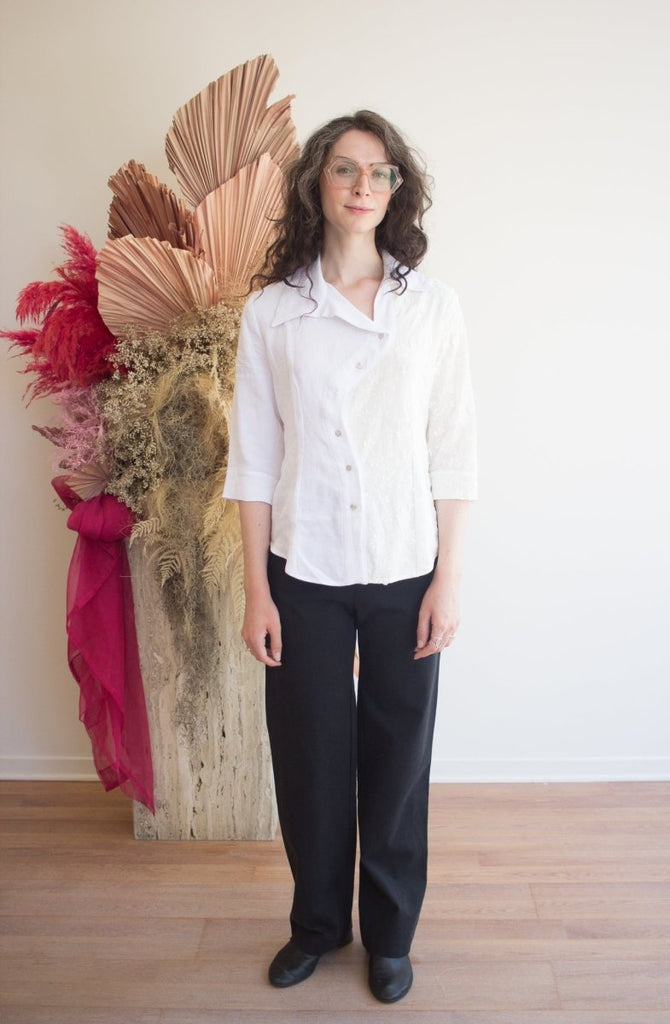 DorsaLi Stellaire Shirt (White and Ivory) - Victoire BoutiqueDorsaLiTops Ottawa Boutique Shopping Clothing