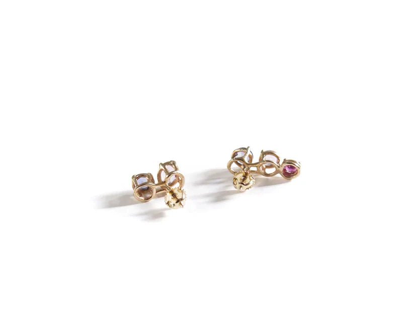 Elaine Ho 14K Gold Earrings (Iolites, Amethyst & Garnet) - Victoire BoutiqueElaine HoEarrings Ottawa Boutique Shopping Clothing