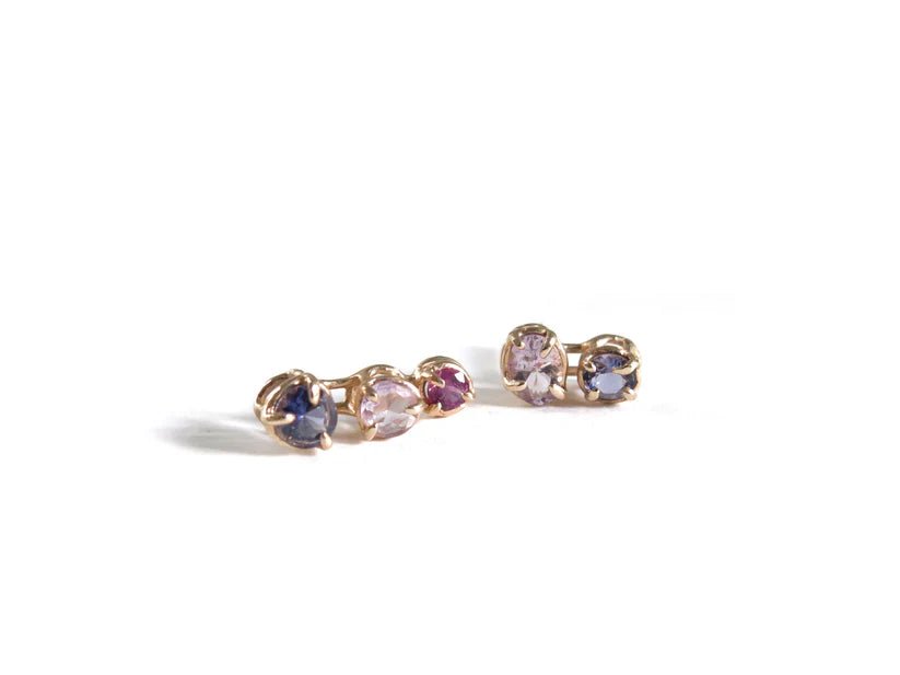 Elaine Ho 14K Gold Earrings (Iolites, Amethyst & Garnet) - Victoire BoutiqueElaine HoEarrings Ottawa Boutique Shopping Clothing