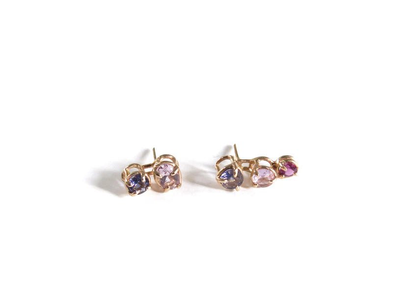 Elaine Ho 14K Gold Earrings (Iolites, Amethyst & Garnet) - Victoire BoutiqueElaine HoEarrings Ottawa Boutique Shopping Clothing