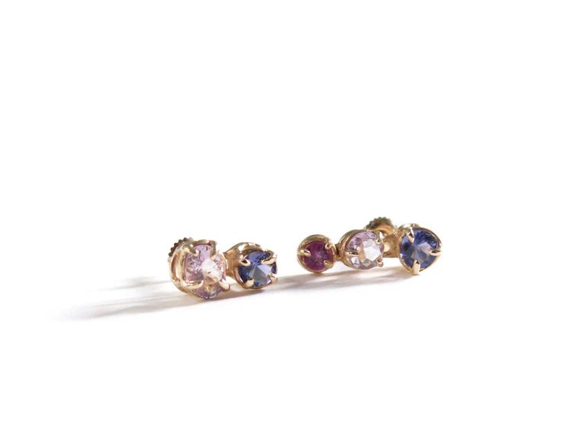 Elaine Ho 14K Gold Earrings (Iolites, Amethyst & Garnet) - Victoire BoutiqueElaine HoEarrings Ottawa Boutique Shopping Clothing
