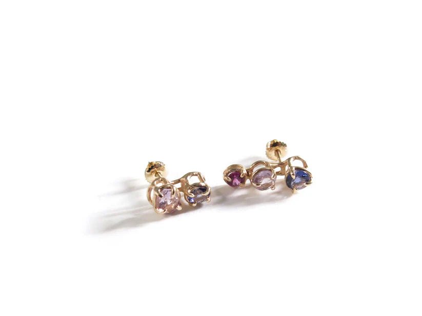 Elaine Ho 14K Gold Earrings (Iolites, Amethyst & Garnet) - Victoire BoutiqueElaine HoEarrings Ottawa Boutique Shopping Clothing