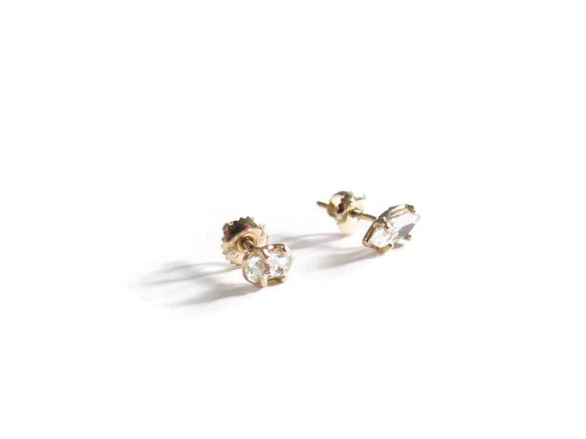 Elaine Ho 14K Gold Earrings (Mini Quartz & Mini Aquamarine) - Victoire BoutiqueElaine HoEarrings Ottawa Boutique Shopping Clothing