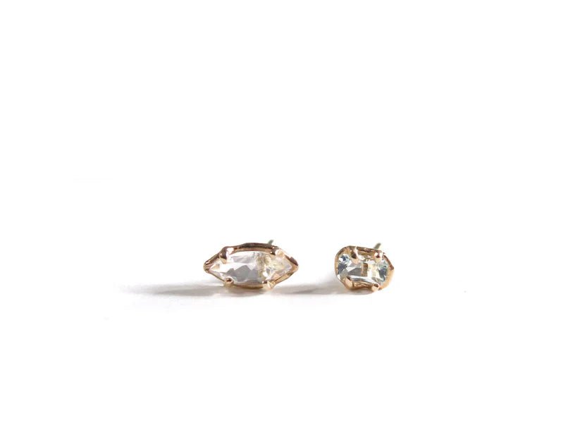 Elaine Ho 14K Gold Earrings (Mini Quartz & Mini Aquamarine) - Victoire BoutiqueElaine HoEarrings Ottawa Boutique Shopping Clothing