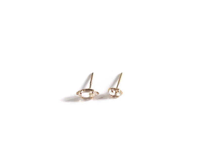Elaine Ho 14K Gold Earrings (Mini Quartz & Mini Aquamarine) - Victoire BoutiqueElaine HoEarrings Ottawa Boutique Shopping Clothing