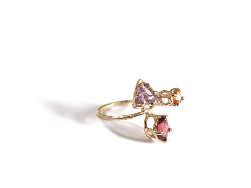 Elaine Ho 14K Gold Ring (Amethyst, Spessartine Garnet & Garnet) - Victoire BoutiqueElaine HoRings Ottawa Boutique Shopping Clothing