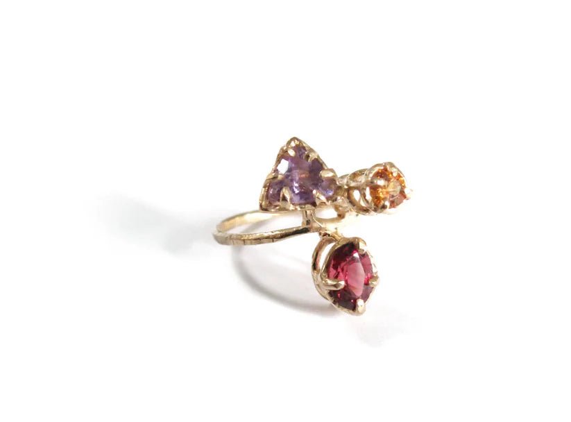 Elaine Ho 14K Gold Ring (Amethyst, Spessartine Garnet & Garnet) - Victoire BoutiqueElaine HoRings Ottawa Boutique Shopping Clothing