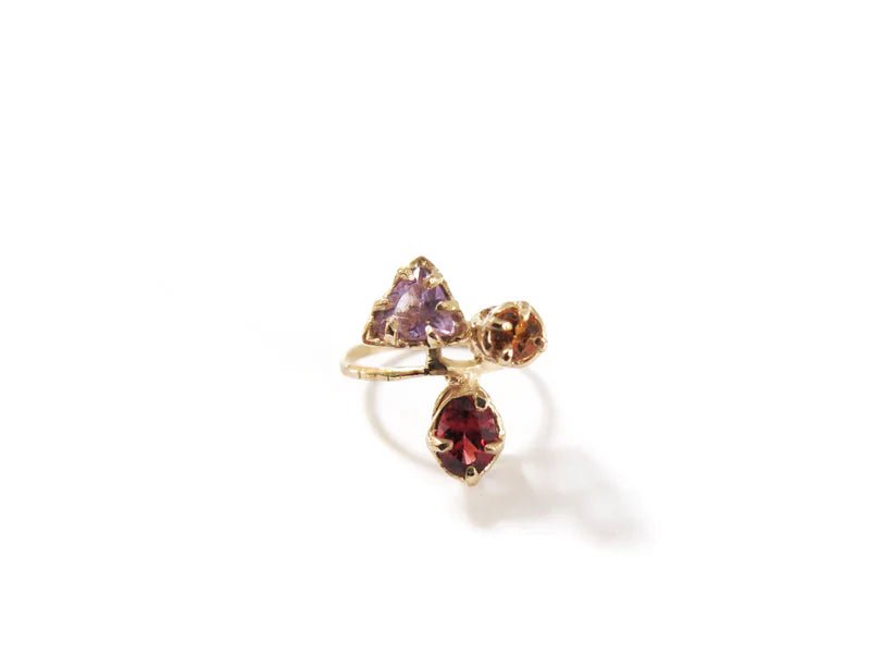 Elaine Ho 14K Gold Ring (Amethyst, Spessartine Garnet & Garnet) - Victoire BoutiqueElaine HoRings Ottawa Boutique Shopping Clothing