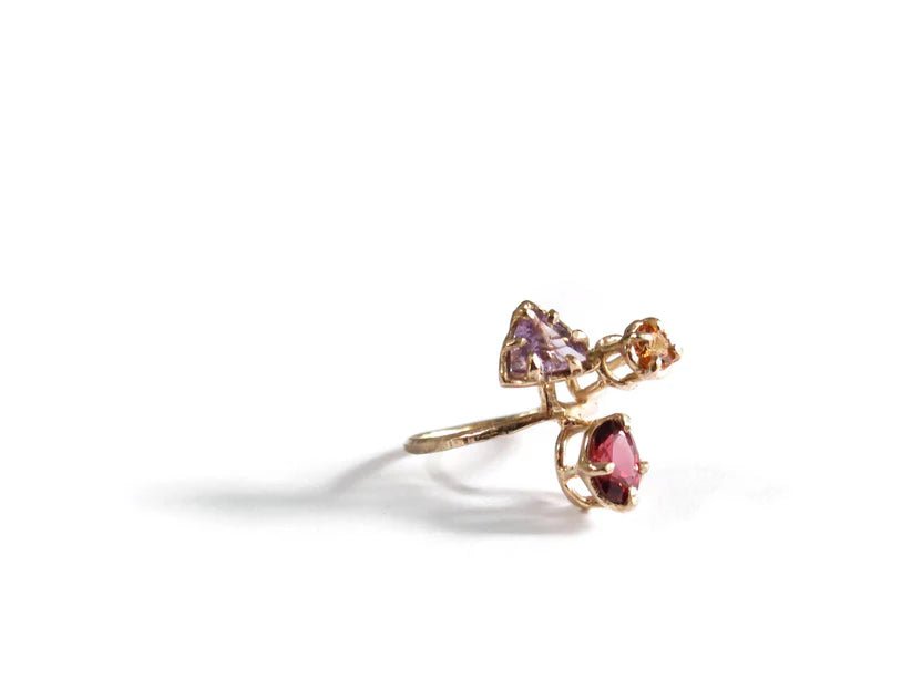 Elaine Ho 14K Gold Ring (Amethyst, Spessartine Garnet & Garnet) - Victoire BoutiqueElaine HoRings Ottawa Boutique Shopping Clothing