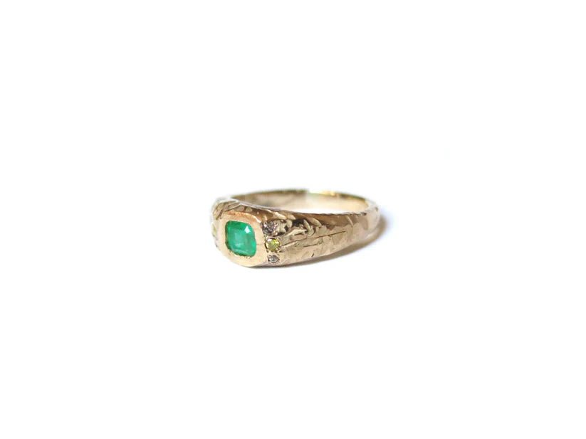 Elaine Ho 14K Gold Ring (Emerald and Yellow Diamonds) - Victoire BoutiqueElaine HoRings Ottawa Boutique Shopping Clothing