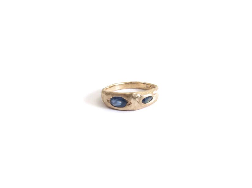 Elaine Ho 14K Gold Ring (Sapphire Eyes) - Victoire BoutiqueElaine HoRings Ottawa Boutique Shopping Clothing
