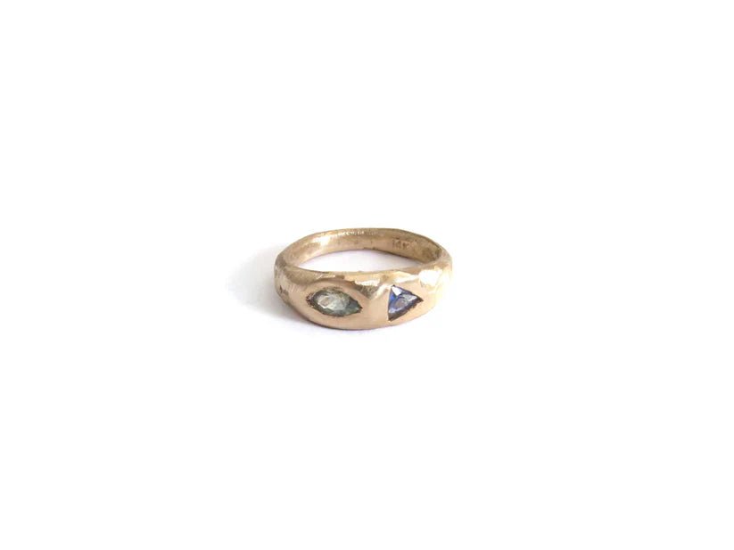 Elaine Ho 14K Gold Ring (Sapphire & Sapphire) - Victoire BoutiqueElaine HoRings Ottawa Boutique Shopping Clothing
