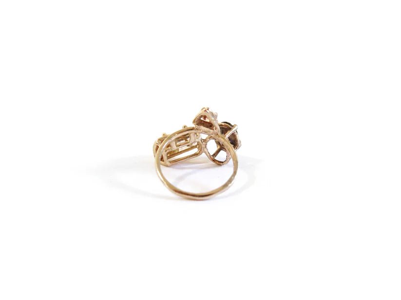 Elaine Ho 14K Gold Ring (Smokey Quartz, Spessartine Garnet & Rutilated Quartz) - Victoire BoutiqueElaine HoRings Ottawa Boutique Shopping Clothing