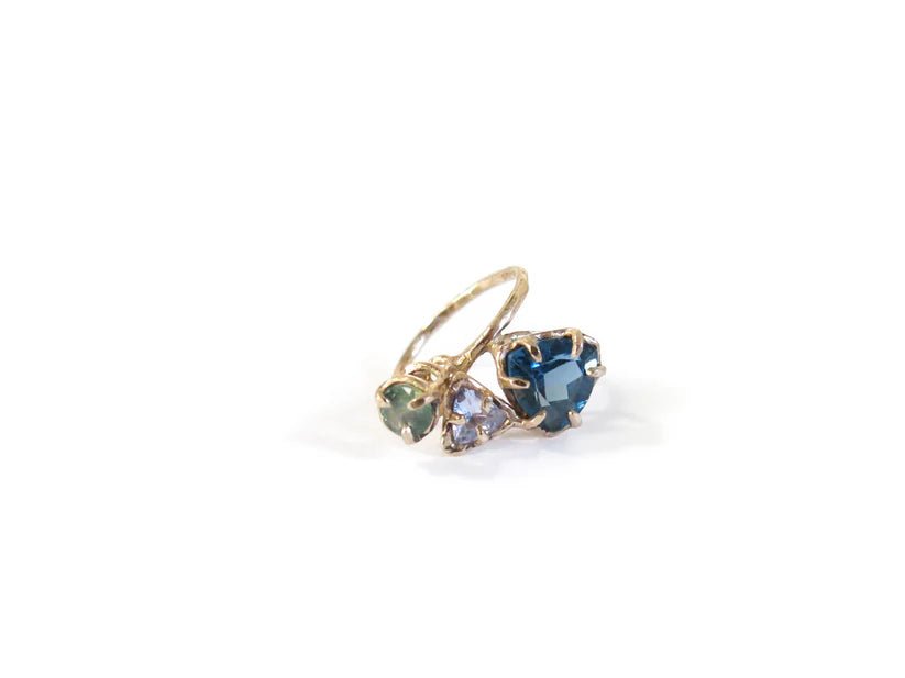 Elaine Ho 14K Gold Ring (Topaz, Sapphire & Sapphire) - Victoire BoutiqueElaine HoRings Ottawa Boutique Shopping Clothing