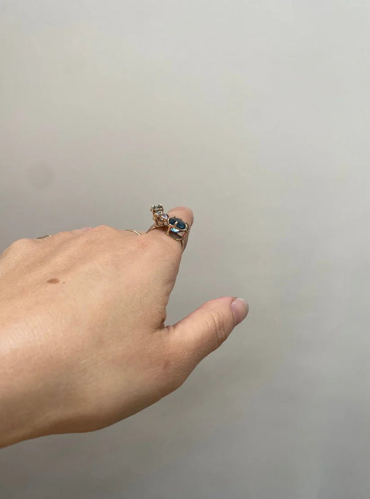 Elaine Ho 14K Gold Ring (Topaz, Sapphire & Sapphire) - Victoire BoutiqueElaine HoRings Ottawa Boutique Shopping Clothing