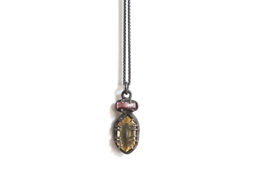 Elaine Ho Pendant Necklace (Citrine and Pink Tourmaline) - Victoire BoutiqueElaine HoNecklaces Ottawa Boutique Shopping Clothing