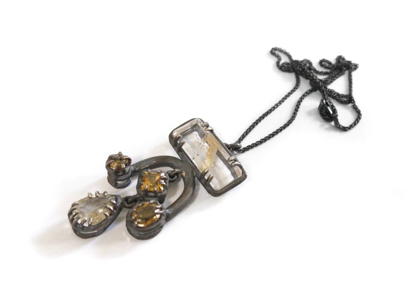 Elaine Ho Pendant Necklace (Landscape Quartz, Citrine, Golden Rutile) - Victoire BoutiqueElaine HoNecklaces Ottawa Boutique Shopping Clothing
