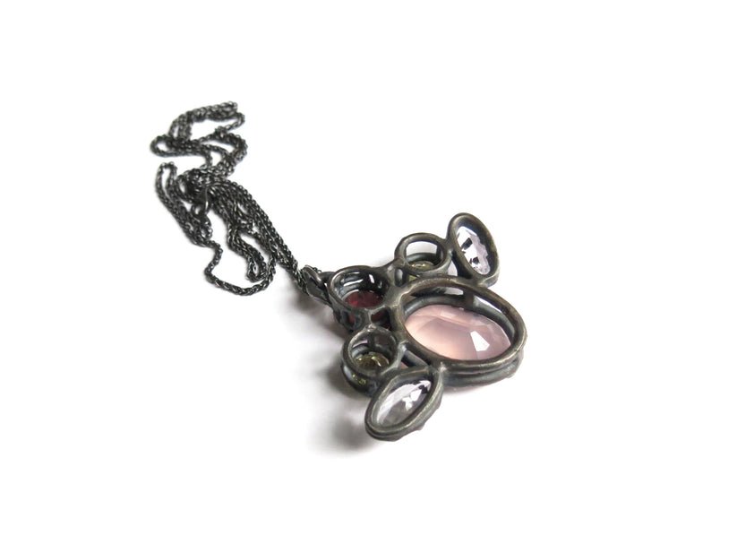 Elaine Ho Pendant Necklace (Rose Quartz, Pink Sapphire, Lemon Quartz & Amethyst) - Victoire BoutiqueElaine HoNecklaces Ottawa Boutique Shopping Clothing