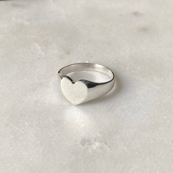 Eleventh House Jewellery Heart Signet Ring (Silver) - Victoire BoutiqueEleventh House JewelleryNecklace Ottawa Boutique Shopping Clothing