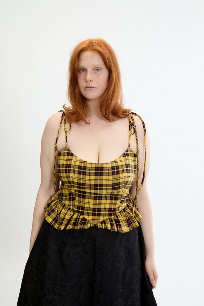 Eliza Faulkner Candy Corset - Yellow Plaid (In Store) - Victoire BoutiqueEliza FaulknerShirts & Tops Ottawa Boutique Shopping Clothing