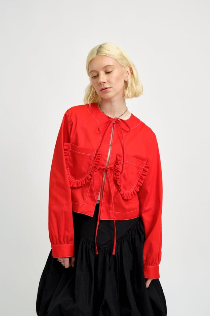 Eliza Faulkner Carrie Jacket - Cherry Red Twill (Online Exclusive) - Victoire BoutiqueEliza FaulknerTops Ottawa Boutique Shopping Clothing