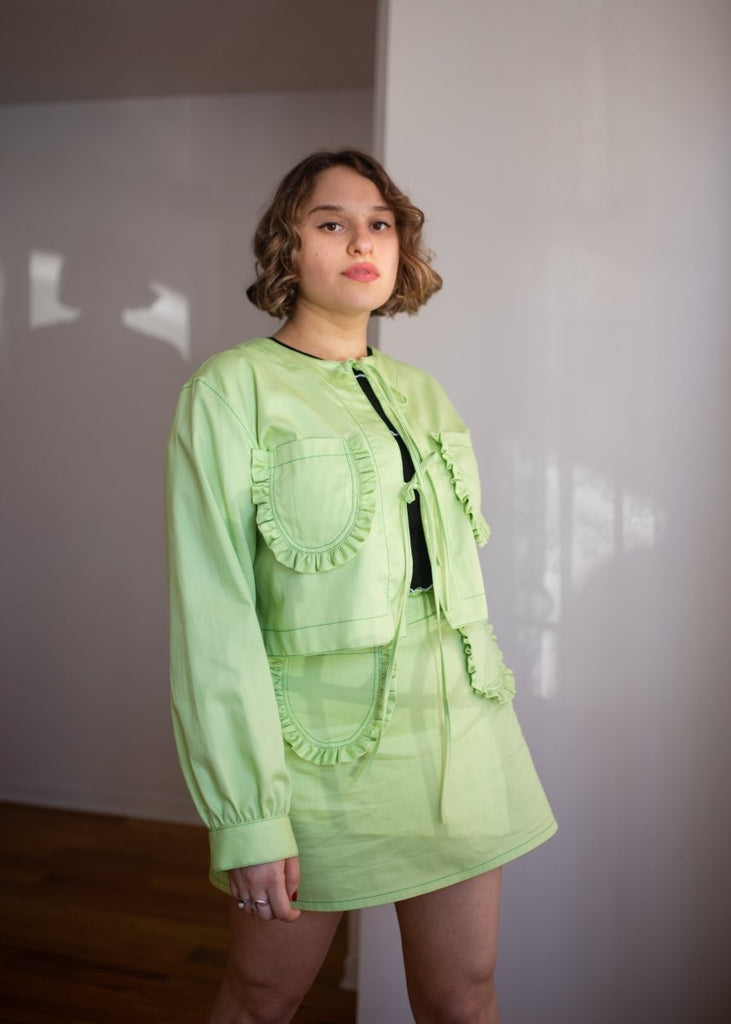 Eliza Faulkner Carrie Jacket (Pistachio Green Twill) - Victoire BoutiqueEliza FaulknerTops Ottawa Boutique Shopping Clothing