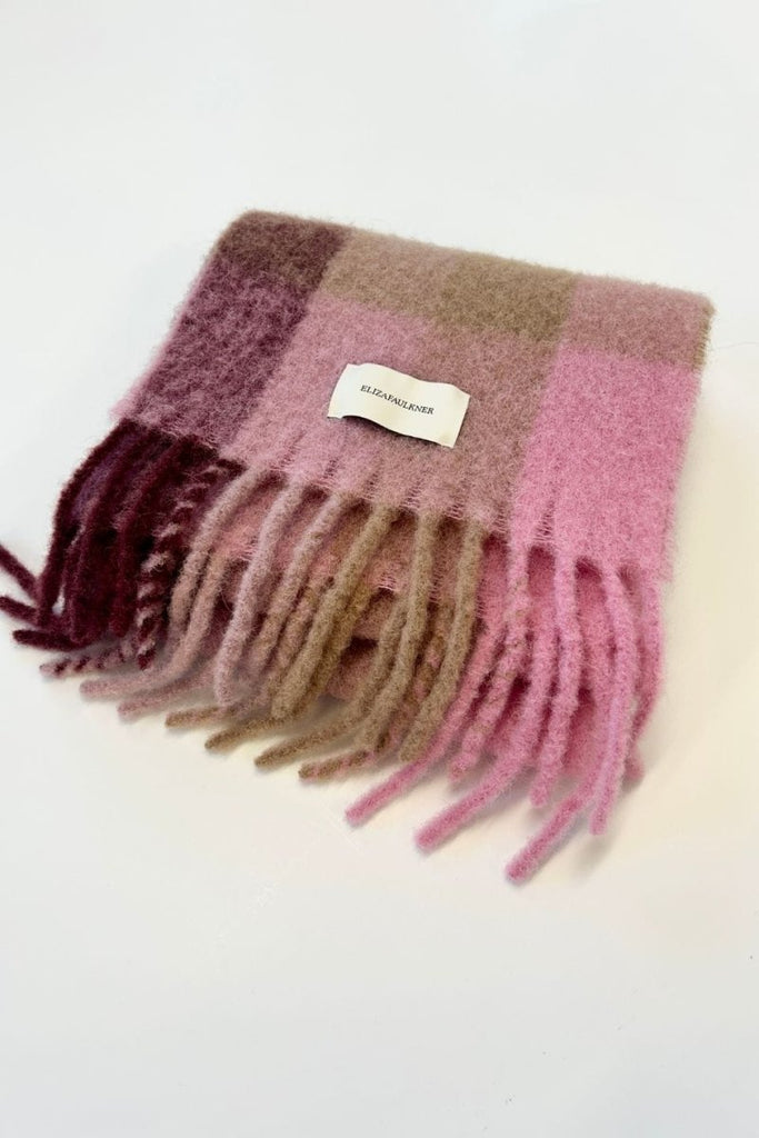 Eliza Faulkner Checked Mohair Scarf (Pink) - Victoire BoutiqueEliza FaulknerAccessories Ottawa Boutique Shopping Clothing