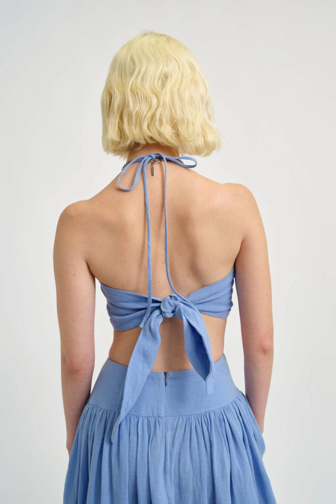 Eliza Faulkner Frankie Halter Top (Periwinkle Blue Linen) - Victoire BoutiqueEliza FaulknerTops Ottawa Boutique Shopping Clothing