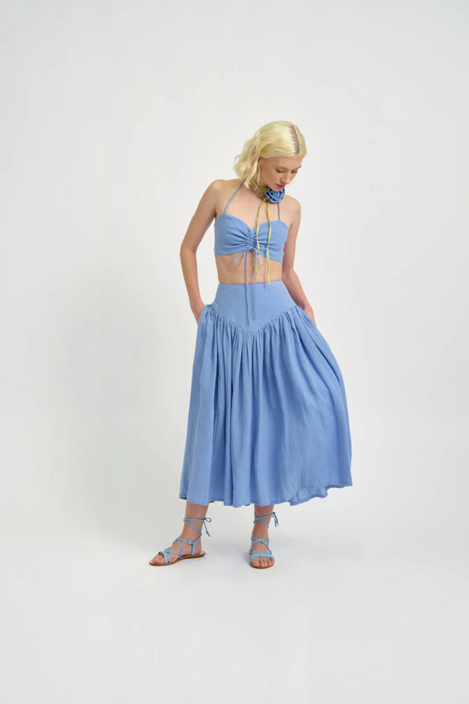 Eliza Faulkner Frankie Halter Top (Periwinkle Blue Linen) - Victoire BoutiqueEliza FaulknerTops Ottawa Boutique Shopping Clothing