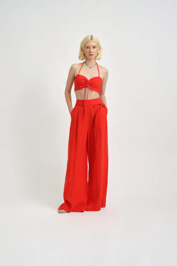 Eliza Faulkner Frankie Halter Top (Red Linen) - Victoire BoutiqueEliza FaulknerTops Ottawa Boutique Shopping Clothing