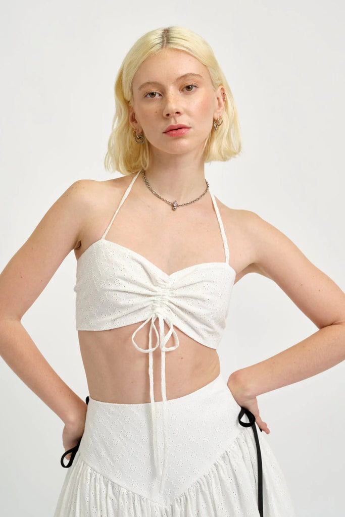 Eliza Faulkner Frankie Halter Top - White Eyelet (Online Exclusive) - Victoire BoutiqueEliza FaulknerTops Ottawa Boutique Shopping Clothing