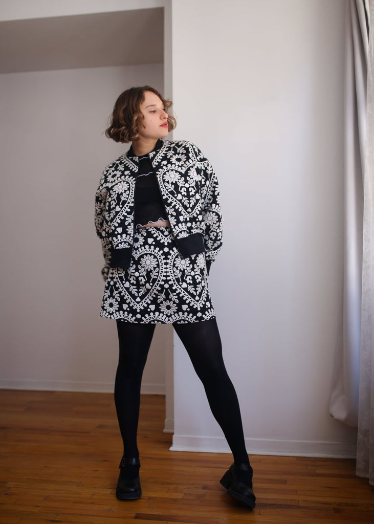 Eliza Faulkner Frida Jacket - Black and White Jacquard (Online Exclusive) - Victoire BoutiqueEliza FaulknerTops Ottawa Boutique Shopping Clothing
