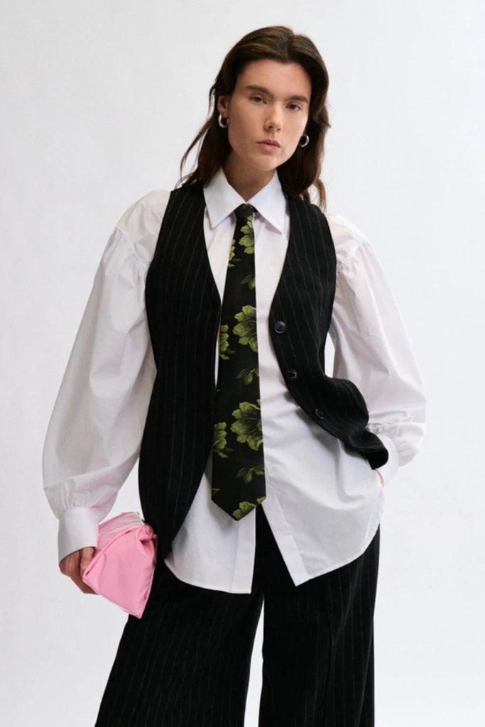 Eliza Faulkner Green Floral Tie (In - Store) - Victoire BoutiqueEliza FaulknerAccessories Ottawa Boutique Shopping Clothing