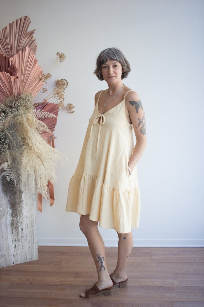 Eliza Faulkner Kaia Dress - Butter Yellow Linen (In - Store) - Victoire BoutiqueEliza FaulknerDresses Ottawa Boutique Shopping Clothing