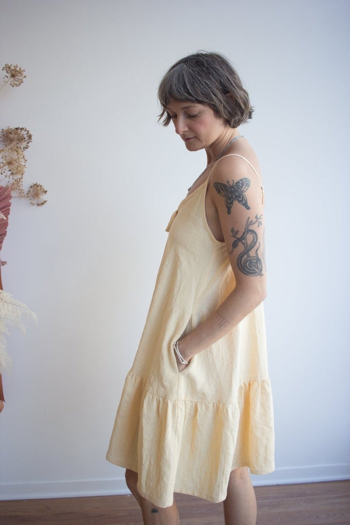 Eliza Faulkner Kaia Dress - Butter Yellow Linen (In - Store) - Victoire BoutiqueEliza FaulknerDresses Ottawa Boutique Shopping Clothing