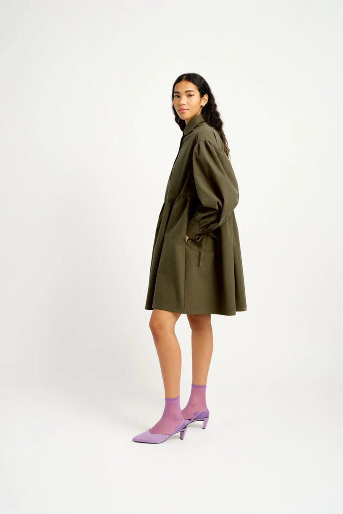 Eliza Faulkner Loretta Dress - Khaki (Online Exclusive) - Victoire BoutiqueEliza FaulknerDresses Ottawa Boutique Shopping Clothing