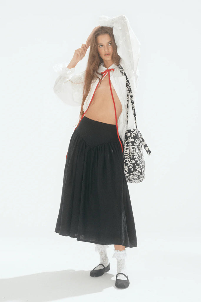 Eliza Faulkner Lucille Skirt (Black Linen) - Victoire BoutiqueEliza FaulknerBottoms Ottawa Boutique Shopping Clothing
