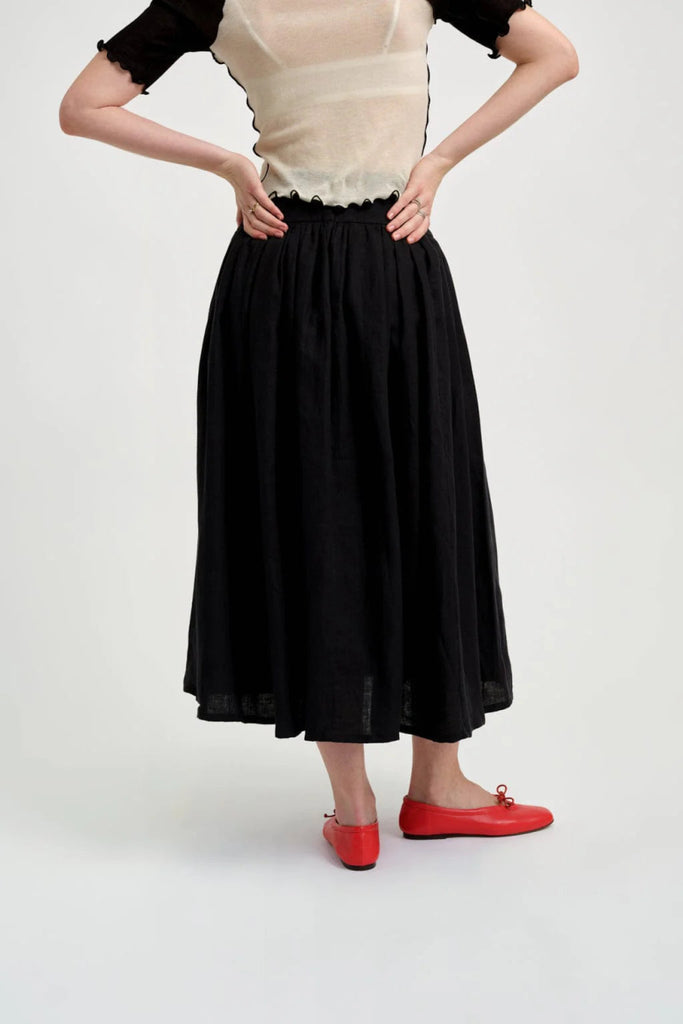 Eliza Faulkner Lucille Skirt (Black Linen) - Victoire BoutiqueEliza FaulknerBottoms Ottawa Boutique Shopping Clothing