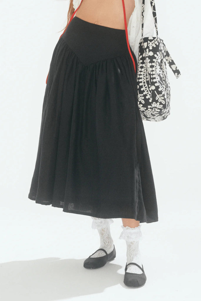 Eliza Faulkner Lucille Skirt (Black Linen) - Victoire BoutiqueEliza FaulknerBottoms Ottawa Boutique Shopping Clothing