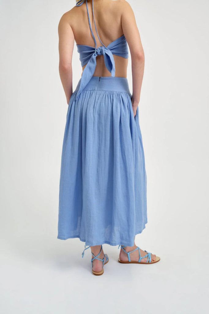 Eliza Faulkner Lucille Skirt (Blue Linen) - Victoire BoutiqueEliza FaulknerBottoms Ottawa Boutique Shopping Clothing